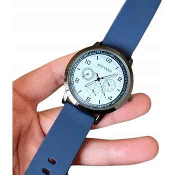 Hodinky ČERNÉ PÁNSKÉ QUARTZ HODINKY ELEGANTNÍ GUMOVÝ ŘEMÍNEK