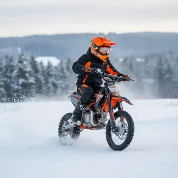 malá motorka Leramotors Dětská benzínová motorka Pitbike Leramotors CANNON 125ccm 4T 14/12 E-START 8kW - oranžová