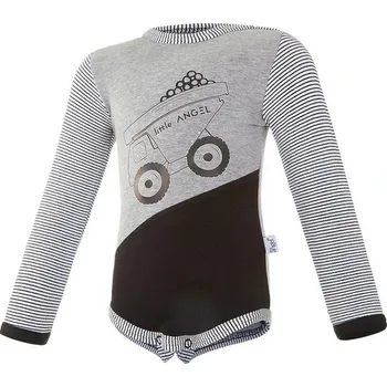 Kojenecký body Little Angel Body smyk STAVITEL DR Outlast® - šedý melír Barva: černá-auto, Velikost: 62