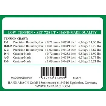 Příslušenství pro strunný nástroj Hannabach Struny pro klasickou kytaru série 728 Low tension Custom Made3-tá Diskant low 7288LT 5922