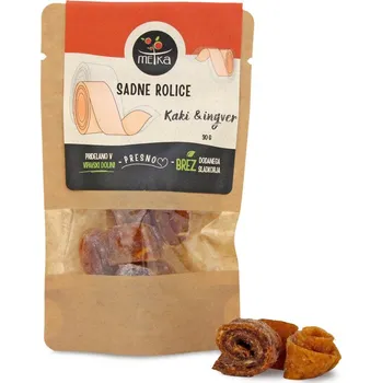 Sušené ovoce Metka Kaki a zázvor - ovocné rolky bez přidaného cukru Hmotnost: 30 g
