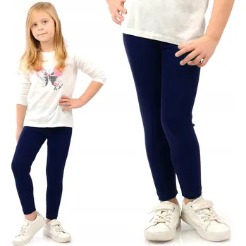 Dívčí legíny Dětské dlouhé klasické bavlna legíny LAEMI modré, velikost 116