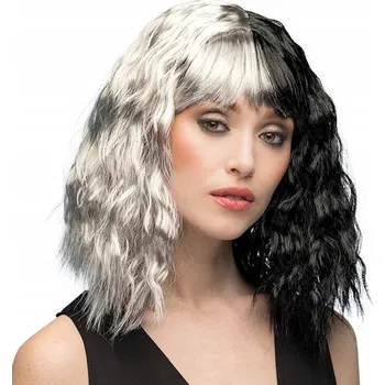 Paruka Paruka černo-bílá Cruella De Mon - dvoubarevný univerzální účes