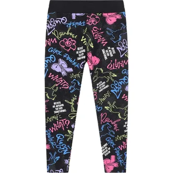 Dívčí oblečení DÍVČÍ ZATEPLENÉ LEGÍNY černé Kugo YL1093