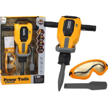 Kladivo Mamido Hračka pneumatické kladivo s vyměnitelným hrotem a brýlemi žluté