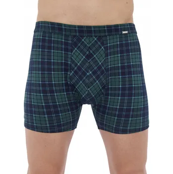 Boxerky Pánské boxerky Cornette Prime 904/121 vel. XXL (52) kostkovaná zelená tmavě modrá