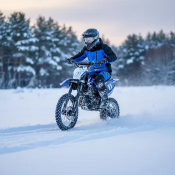 malá motorka Leramotors Dětská benzínová motorka Pitbike Leramotors SHARK E-START 125ccm 4T 17/14 - modrá, 9PS