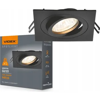 Bodové svítidlo Zapuštěné bodové svítidlo černé halogenové Videx GU10 čtverec 9,2 cm černé