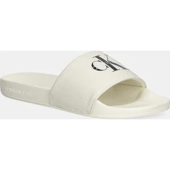 Dámské pantofle Pantofle Calvin Klein Jeans SLIDE MONOGRAM WN LOGO CK YW0YW01967 béžová 01X, EUR 41