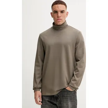 Bavlněné tričko s dlouhým rukávem HUGO Daporollo 50547372 zelená 78X, vel. L