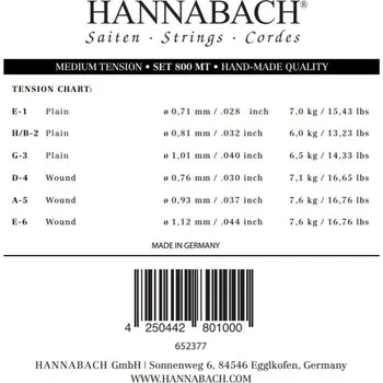 Strunný nástroj Hannabach Struny pro Klasickou kytaru Serie 800 Medium tension Postříbřené3-tá Diskant 8008MT 196287