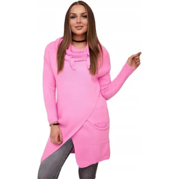 Dámský svetr Svetr s s obálkovým spodním dílem světle růžový univerzální