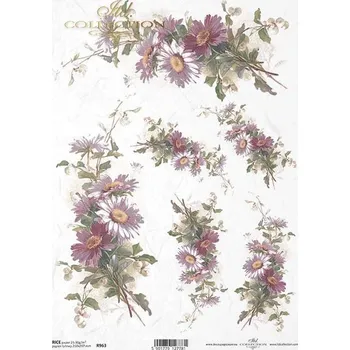 Umělecký papír Rýžový papír na decoupage ITD - Květiny luční - R0963