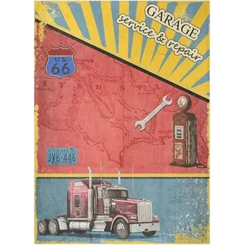 Umělecký papír Rýžový papír na decoupage ITD - Route 66, Truck - R1047