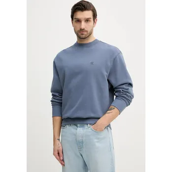 Pánská mikina Bavlněná mikina Calvin Klein Jeans J30J327228 modrá 95X, vel. M