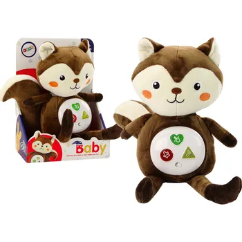 Hračka pro nejmenší Mamido Interaktivní vzdělávací plyšová veverka uspávačka a mazlíček s melodiemi