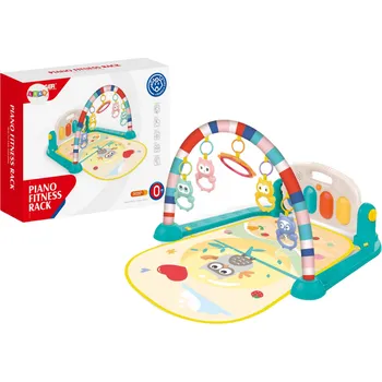 Hračka pro nejmenší Mamido Cvičební podložka pro miminka s hudebním klavírem a sovou se zvuky