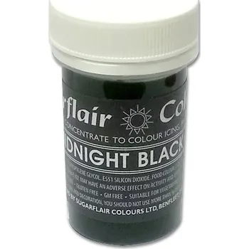 Potravinářské barvivo Pastelová gelová barva Sugarflair – Midnight Black (25 g)
