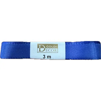 Stuha Stuha taftová DARK BLUE tmavě modrá 15mm x 3m (6,-Kč/m) (Stuha taftová, barva sytě modrá, oboustranná, tkaním zesílené okraje, skládaná)