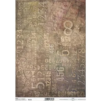Umělecký papír Rýžový papír na decoupage ITD - Číslice - R1115