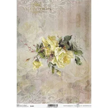 Umělecký papír Rýžový papír na decoupage ITD - Růže pozadí - R1403