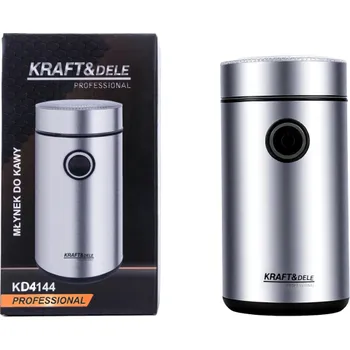 Mlýnek na kávu Kraft-Dele Elegantní elektrický mlýnek na kávu 250 W KD4144 - kompaktní stříbrný design