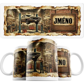 Hrnek pro automechanika se jménem - Žlutá