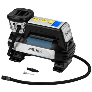 Kompresor Kraft-Dele Přenosný automobilový kompresor 12 V s lcd a led svítilnou KD3442