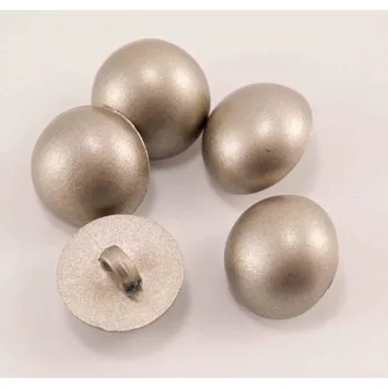 Knoflík Knoflík se spodním přišitím - pokovený - vypouklý - matné stříbro - průměr 1,5 cm