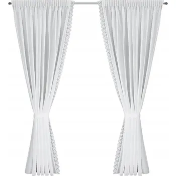 Příslušenství pro záclonu a závěs Sada 2 ks záclon 140x270 zdobených krajkou 140x270 páska