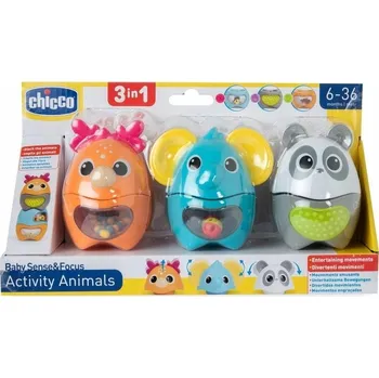 Hračka pro nejmenší INTERAKTIVNÍ ZVÍŘÁTKA KE SKLÁDÁNÍ MÍCHÁNÍ CHRASTÍTKO HRAČKA CHICCO