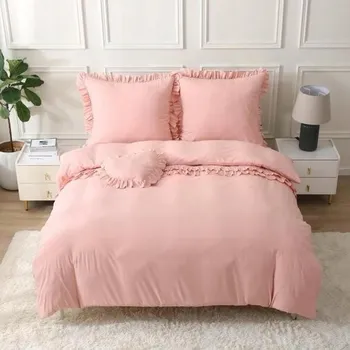 Povlečení Sada povlečení + polštář ve tvaru srdce 160x200 SRDCE pudr