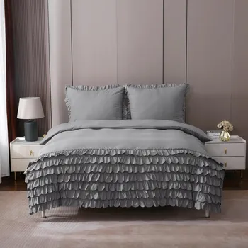 Povlečení Sada povlečení se 7 volánky 160x200 černá