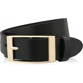 Opasek Kožený Opasek dámský černý 90 cm se zlatou sponou PAOLO PERUZZI Módní