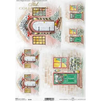 Umělecký papír Rýžový papír na decoupage ITD - Vánoční výzdoba, dveře - R1505