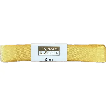 Stuha Stuha taftová GOLDEN YELLOW zlatožlutá 15mm x 3m (6,-Kč/m) (Stuha taftová, barva zlatožlutá, oboustranná, tkaním zesílené okraje, skládaná)