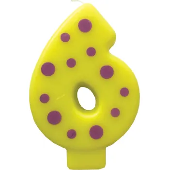 Dortová svíčka Svíčka na dort – číslo 6 (9 cm)