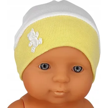 Doplněk pro panenku Čepička bílá s lemem pro panenku 30 cm