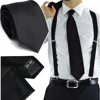 Kravata ČERNÁ KRAVATA pánská dámská hladká polomatná HEDVÁBNÁ ŠIROKÁ 8cm