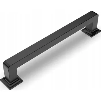 Nábytkové kování Nábytková úchytka reling pro zásuvky skříněk, černá kovová, 145 mm, 6 kusů