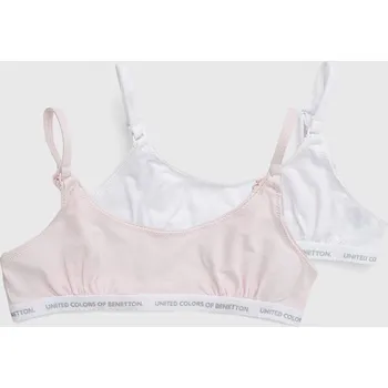 Dámské oblečení Dětská podprsenka United Colors of Benetton ( 2-pak) 3MC10R1IN růžová 03X, vel. 140