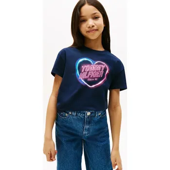 Dětská móda Dětské bavlněné tričko Tommy Hilfiger KG0KG08640.9BYA námořnická modř 59X, vel. 176
