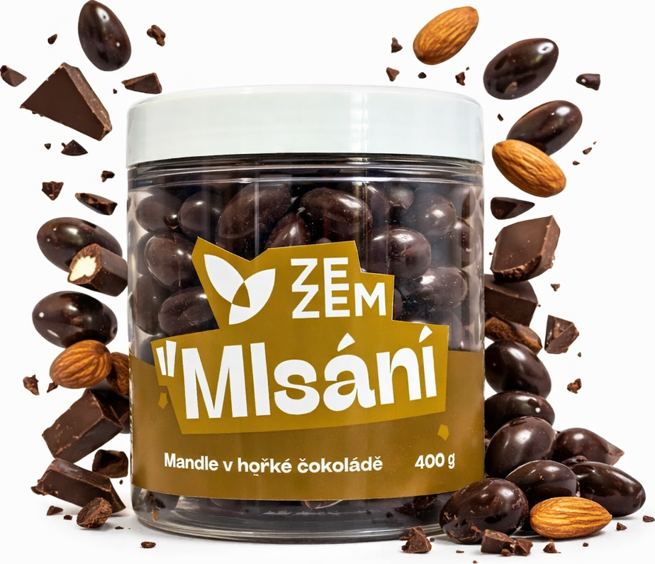 Mandle v hořké čokoládě 400 g ZEZEM