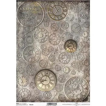 Umělecký papír Rýžový papír na decoupage ITD - Ciferníky plastické - R1116