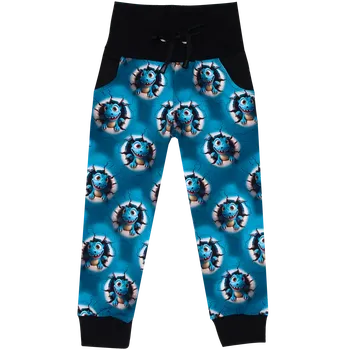 Tepláčky s kapsou - DINO modrý Velikost: 146