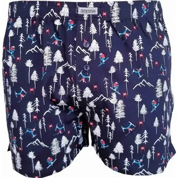 Trenýrky Andrie PS 5686 tmavě modré vánoční pánské trenýrky Barva: modrá tmavá, Velikost: L