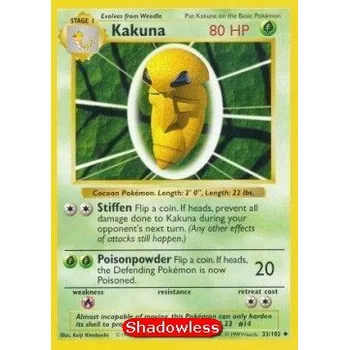 Karetní hra Pokémon BS 033/102 Kakuna SHADOWLESS - Base Set Stav: Good