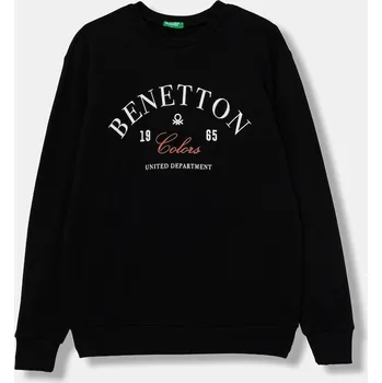 Chlapecká mikina Dětská bavlněná mikina United Colors of Benetton 3J68C10PZ.G.seasonal černá 99X, vel. 140