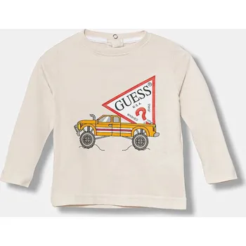 Dětská móda Dětské bavlněné tričko s dlouhým rukávem Guess I5BI01.I3Z14.9BYA béžová 01X, vel. 68-76