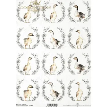 Výtvárné potřeby Rýžový papír na decoupage ITD - Věnečky, husy - R2054